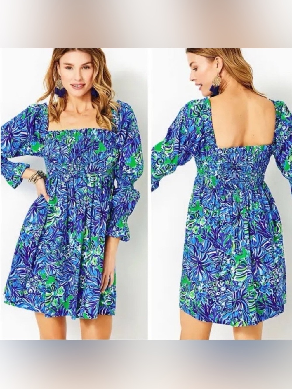 Lilly Pulitzer Beyonca Baby Doll Dress in Abaco Blue